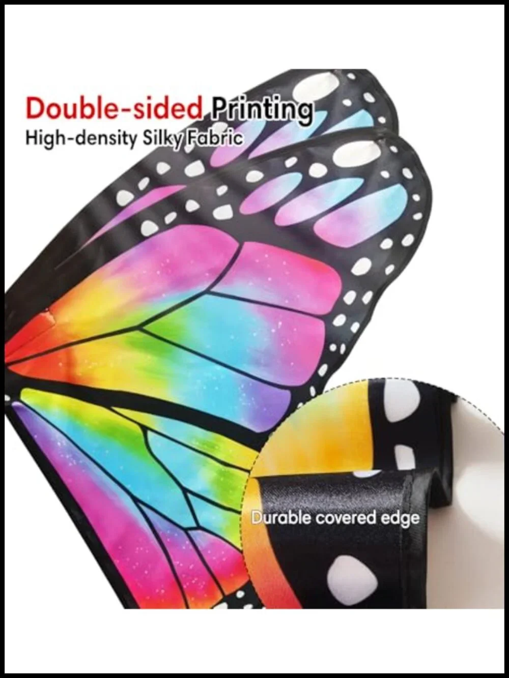 Double-Sided Kids Fairy Butterfly Wings for Girls Dress Up with Mask Headband,